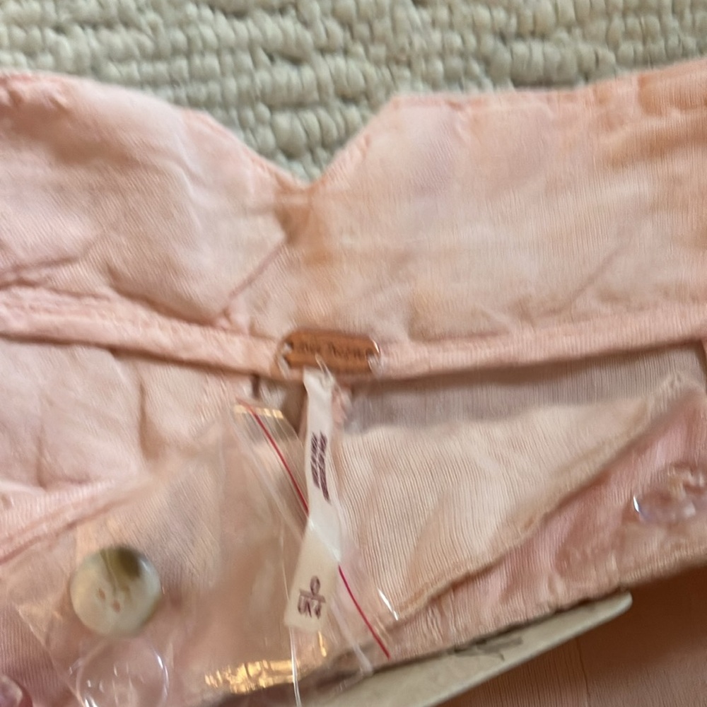 Free People Calla pleated high waist linen blend 4” shorts NWT 0 - Picture 5 of 13